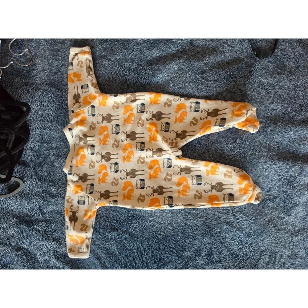 Hudson Baby 3-6M Pajamas Set of 2 Woodland Animal Arrow Footed Sleep Play Romper